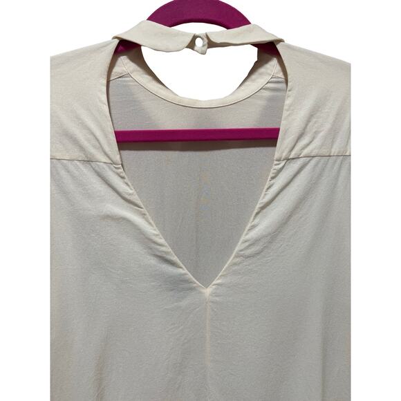 A.L.C. White 100% Silk Collared Long Sleeve Blouse Top | Size Medium - Picture 4 of 7